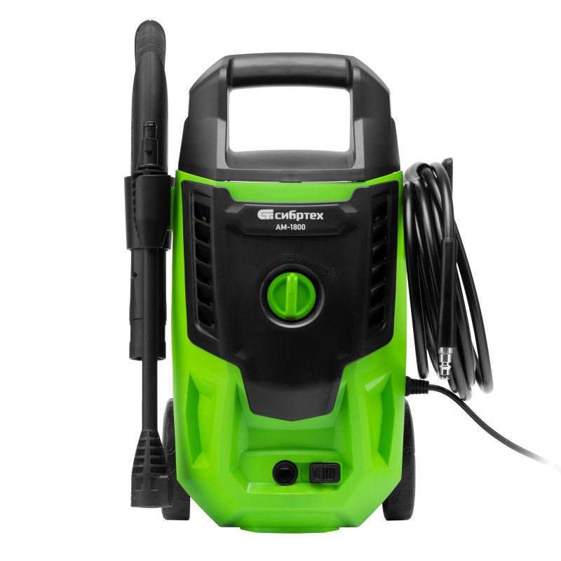 Моечная машина высокого давления АМ-1800, 1800 Вт, 140 бар, 350 л/ч, колесная Сибртех (58226)