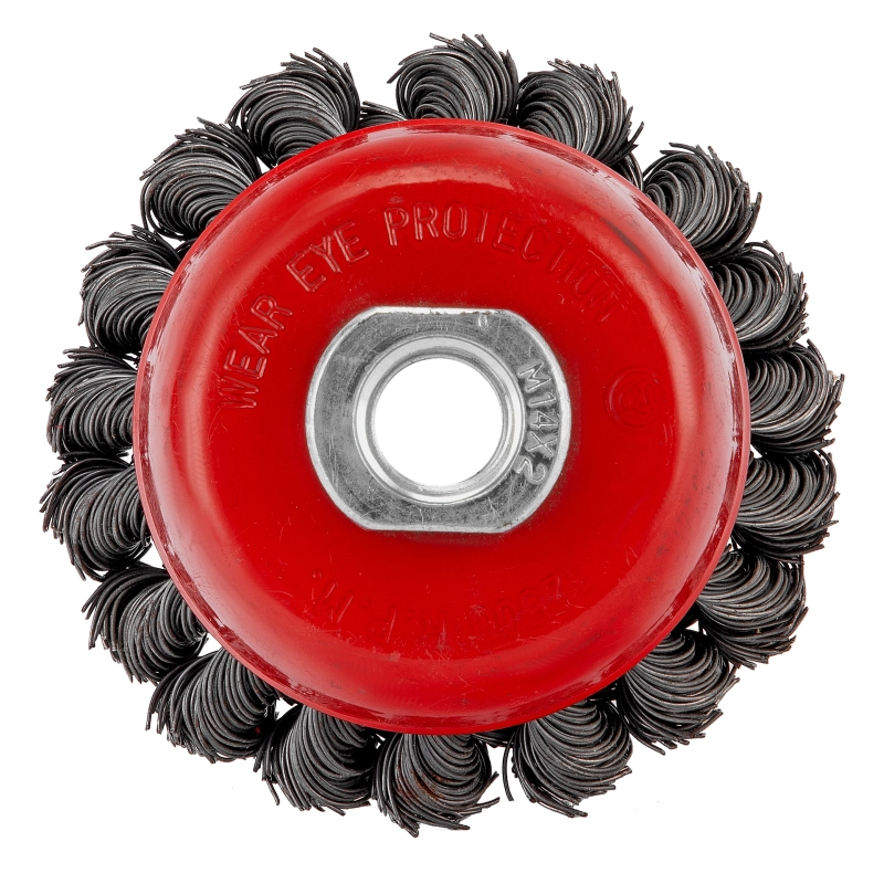 Щетка для УШМ, 75 мм, М14, "чашка", двухрядная, крученая проволока 0.35 мм Matrix (74676)