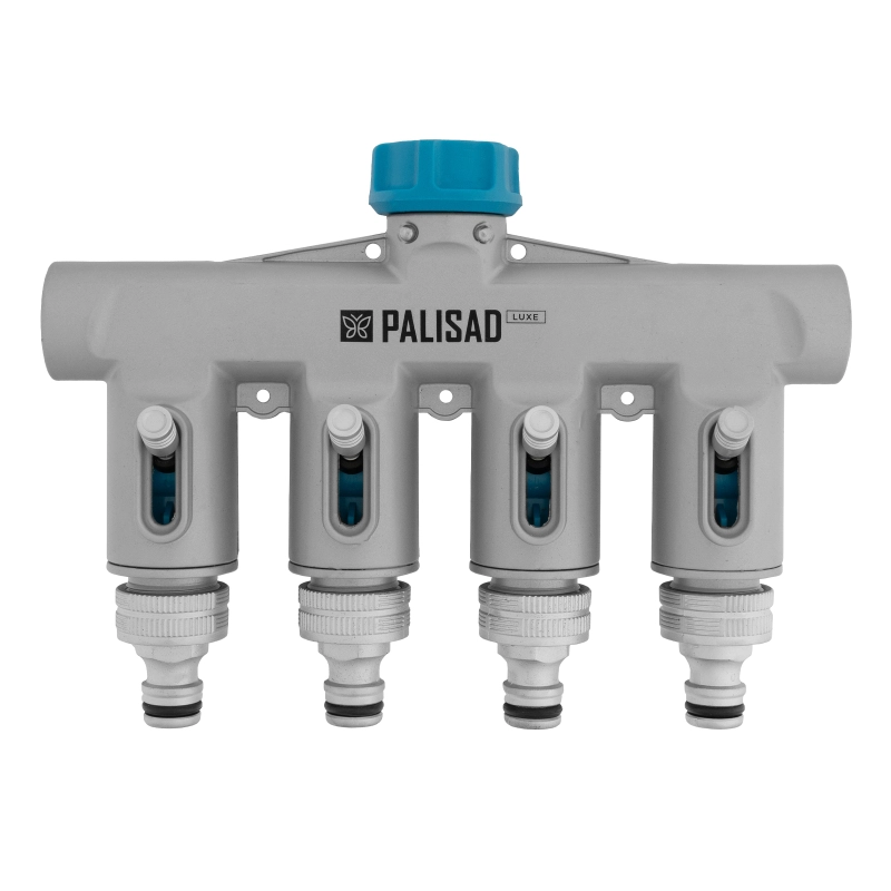 Разветвитель четырехканальный, с внутренней резьбой 3/4", алюминий, LUXE Palisad (65833)