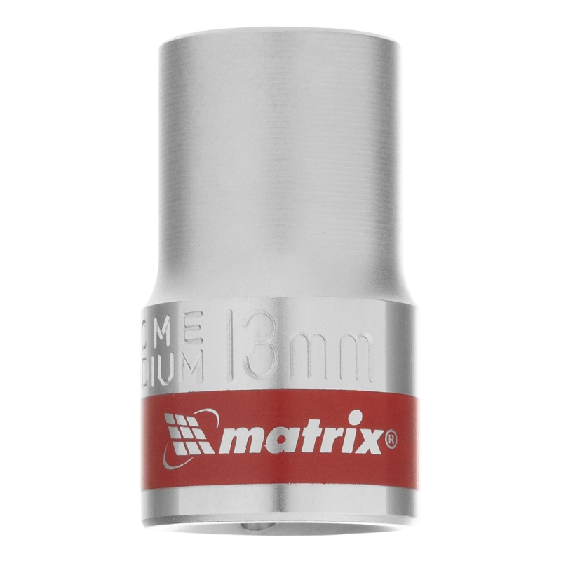 Головка торцевая, 13 мм, двенадцатигранная, CrV, под квадрат 1/2, хромированная Matrix (13686)