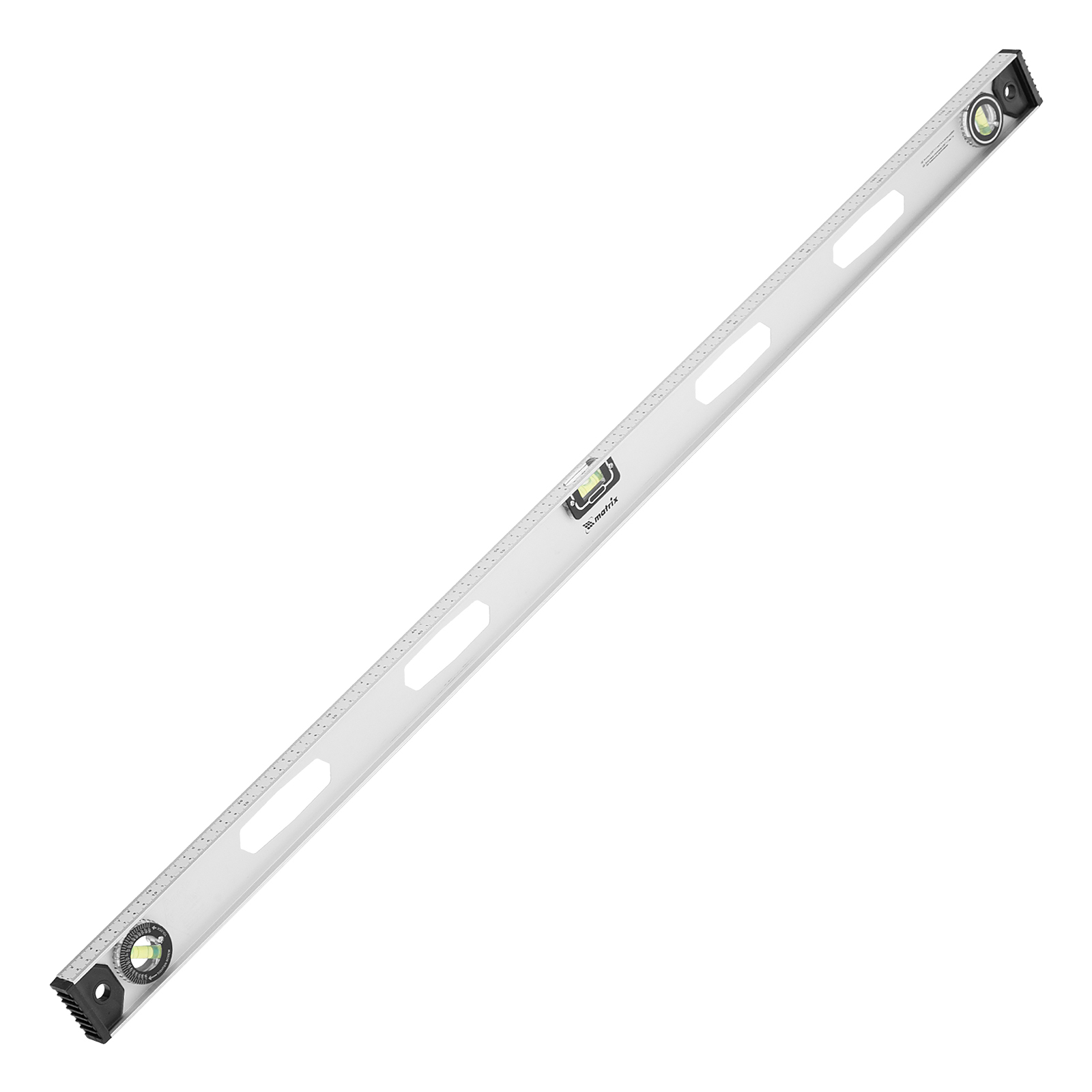 Уровень алюминиевый "Рельс", 1200 мм, 3 глазка (1 поворотный) Matrix (34032)