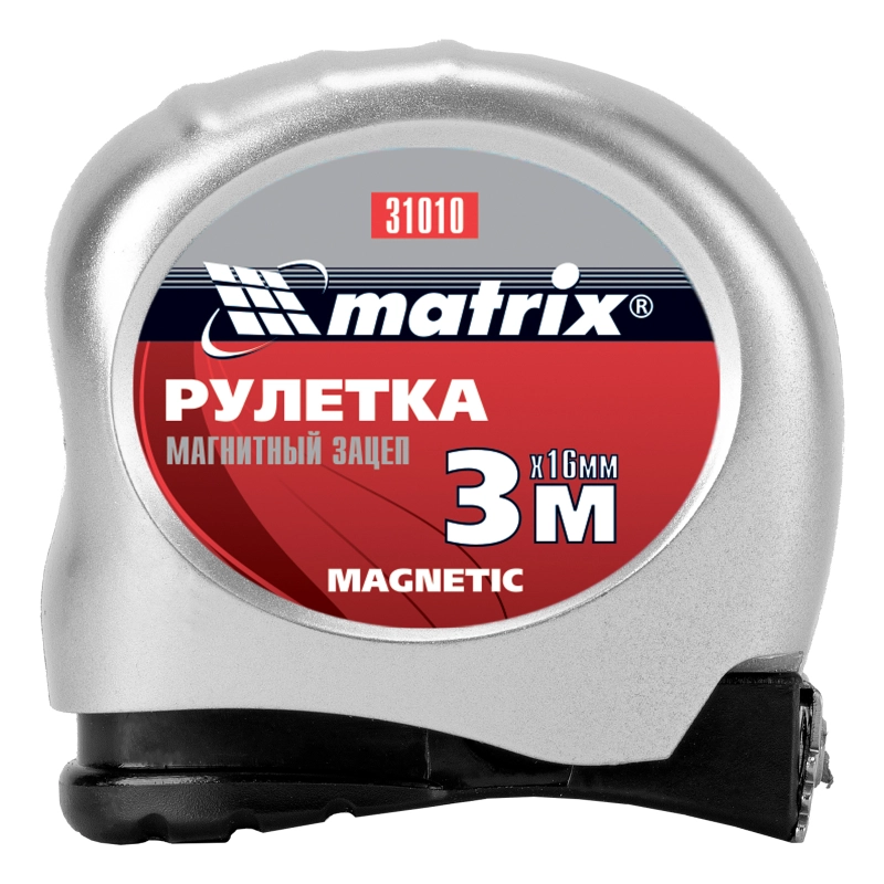 Рулетка Magnetic,3 м х 16 мм,магнитный зацеп Matrix (31010)