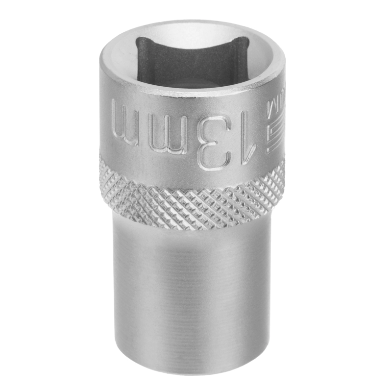 Головка торцевая, 13 мм, двенадцатигранная, CrV, под квадрат 1/2, хромированная Stels (13657)