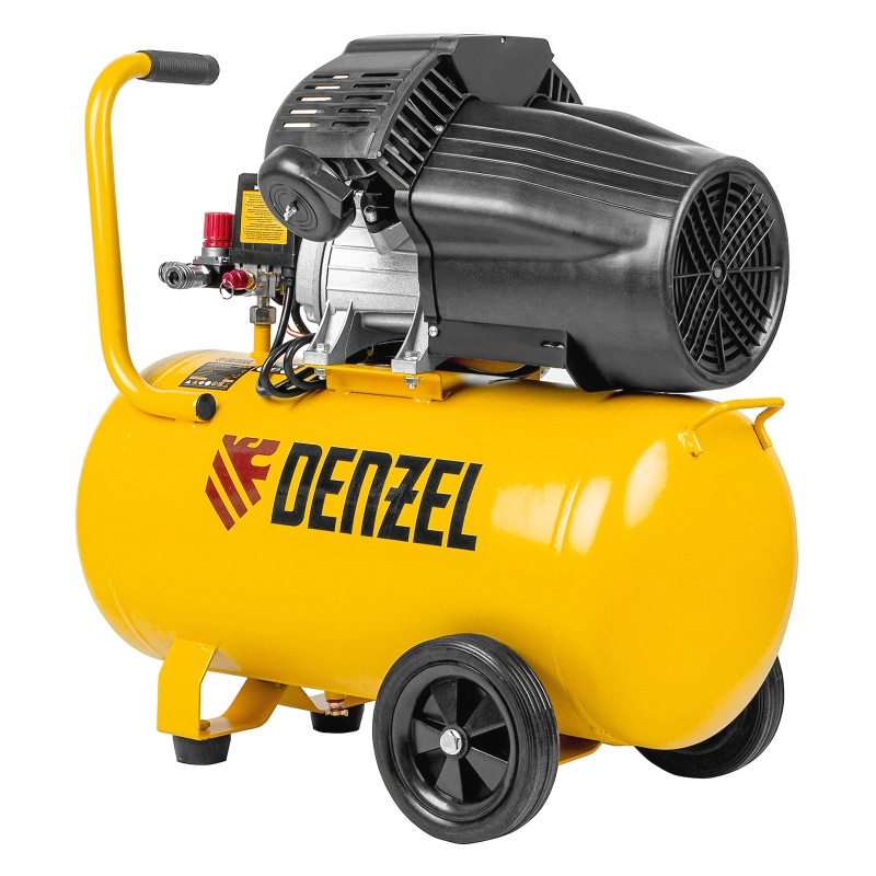Компрессор воздушный DCV2200/50, прямой привод, 2.2 кВт, 50 литров, 380 л/мин Denzel (58167)