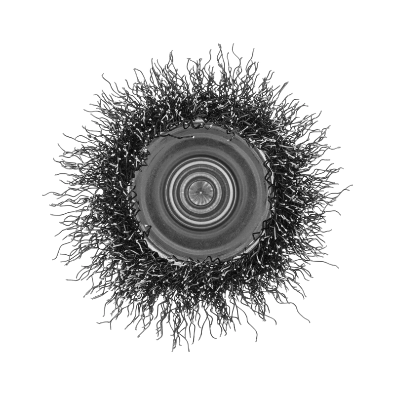 Щетка для дрели, 50 мм, Чашка, со шпилькой, нержавеющая витая проволока Denzel (744633)