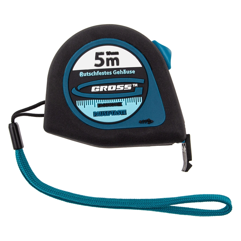 Рулетка "Ergonomisch",5 м x 19 мм,магнитный обрезиненный зацеп Gross (31102)