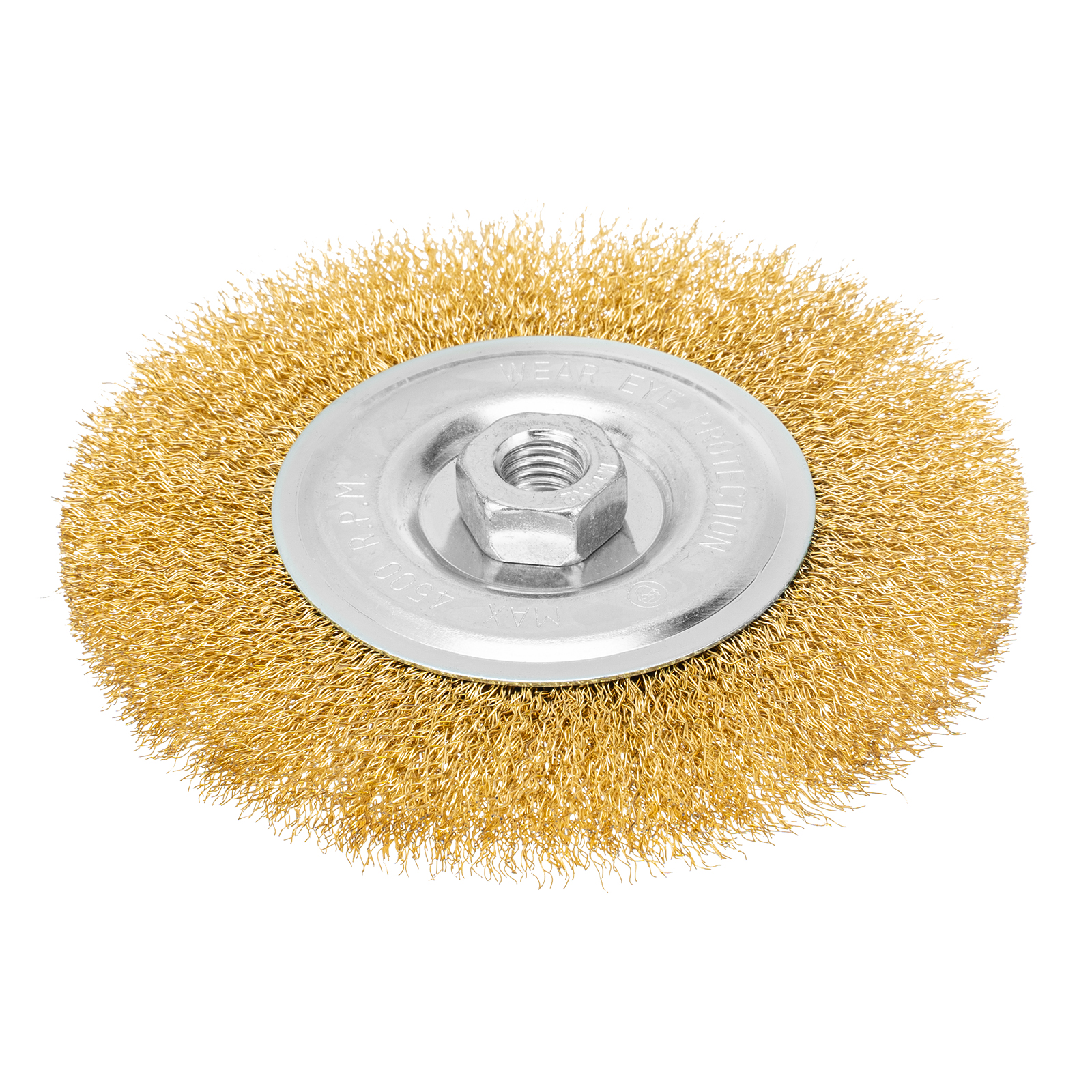 Щетка для УШМ, 150 мм, М14, плоская, латунированная витая проволока Matrix (74652)