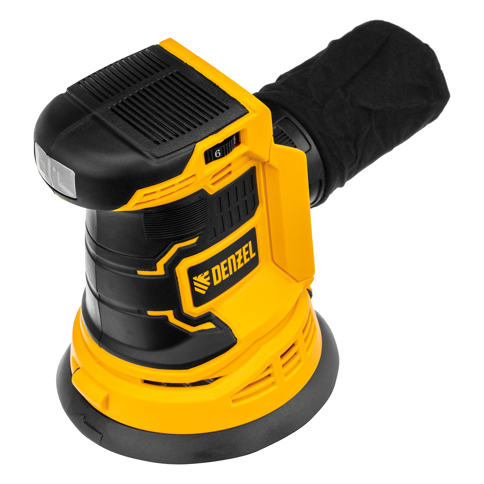 Машина шлифовальная эксцентриковая аккумуляторная COS-125-0, 18В Li-Ion Denzel (28471)
