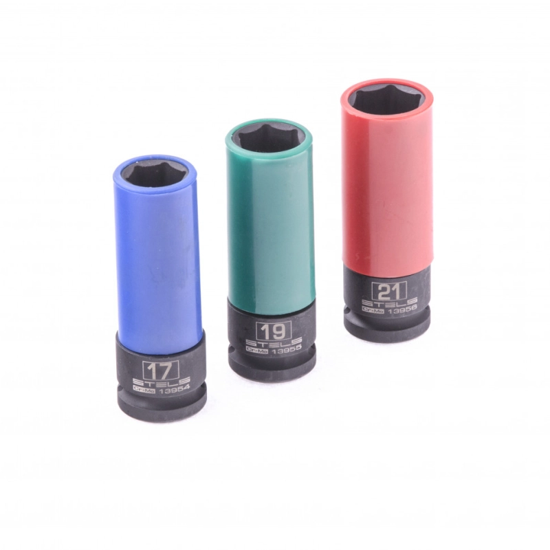 Набор головок ударных 6-гранных удлиненных для колесных дисков (17,19,21 мм) 1/2" 3 шт Stels (13953)
