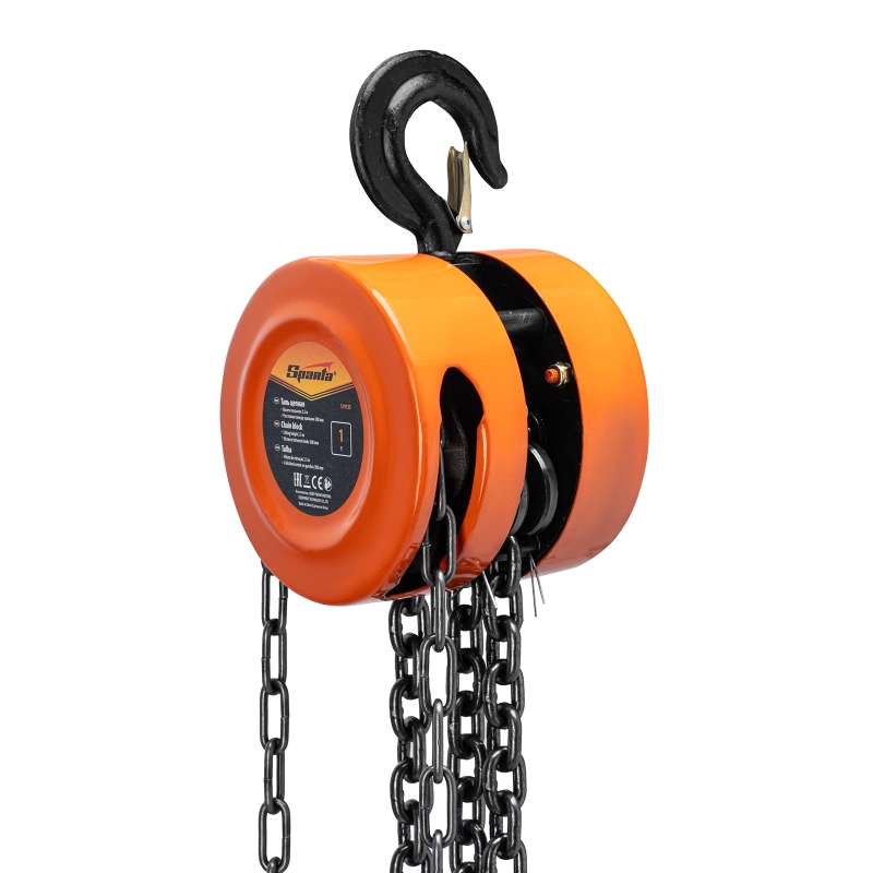 Таль цепная, 1 т, H подъема 2.5 м, расстояние между крюками 300 мм Sparta (519135)