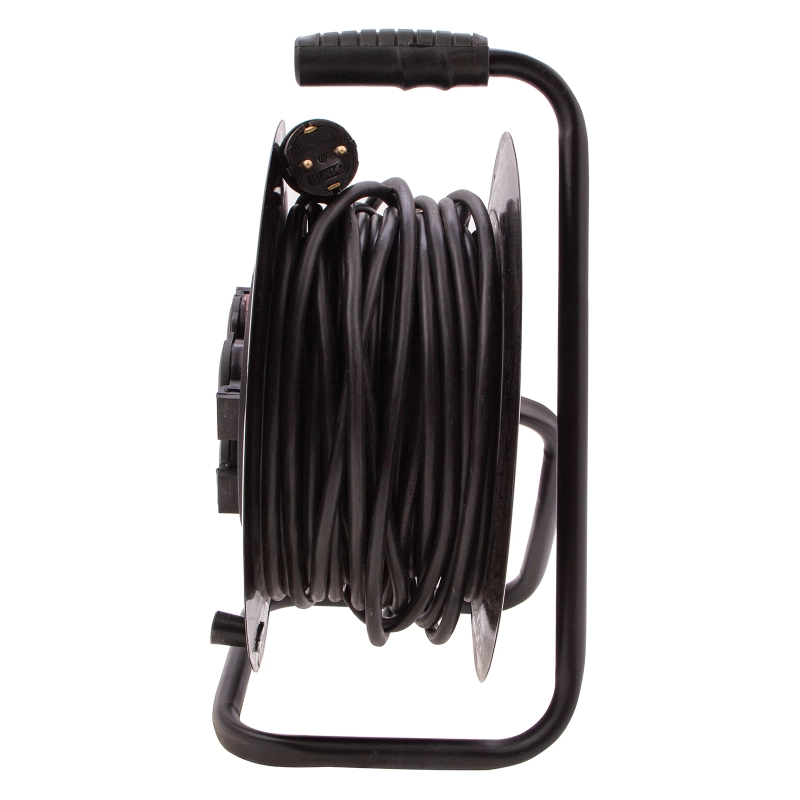 Удлинитель силовой 30 м, 16А, тип УХз16,  КГ 3 x 2.5 мм, на стальной катушке, 4 розетки Сибртех (95879)