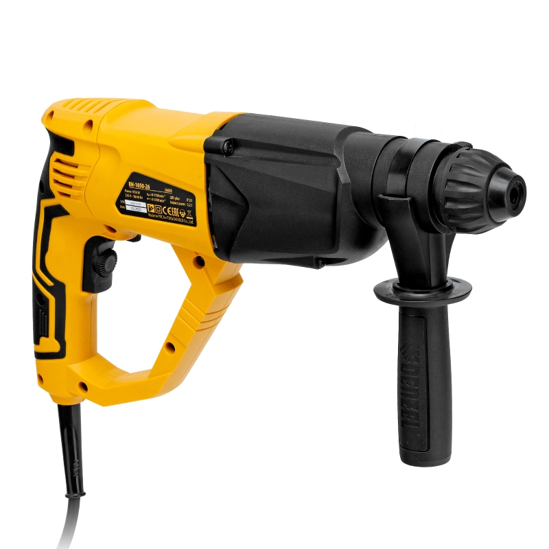 Перфоратор электрический RH-1050-26, SDS-plus, 1050 Вт, 3.2 Дж, 3 плюс 1 режим Denzel (26608)
