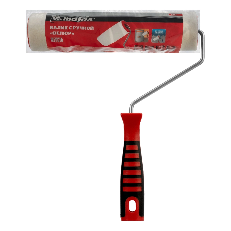 Валик "Велюр" с двухкомпонентной ручкой, 250 мм, ворс 4 мм, D 48 мм, D ручки 6 мм, шерсть Matrix (80663)