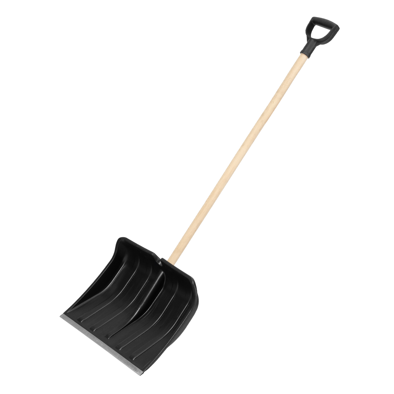 Лопата для уборки снега пластиковая, 470 х 350 х 1360 мм, деревянный черенок, Palisad (61646)