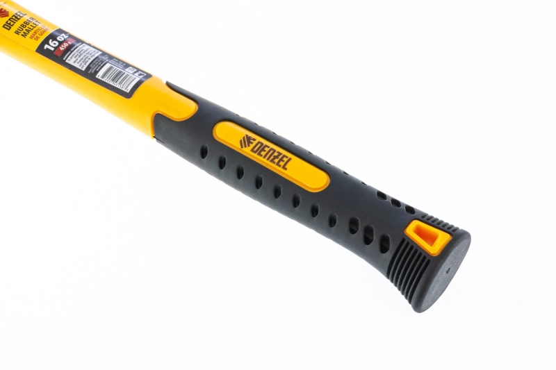 Киянка резиновая, 16 oz, белая резина, фибергласовая рукоятка Denzel (7711196)