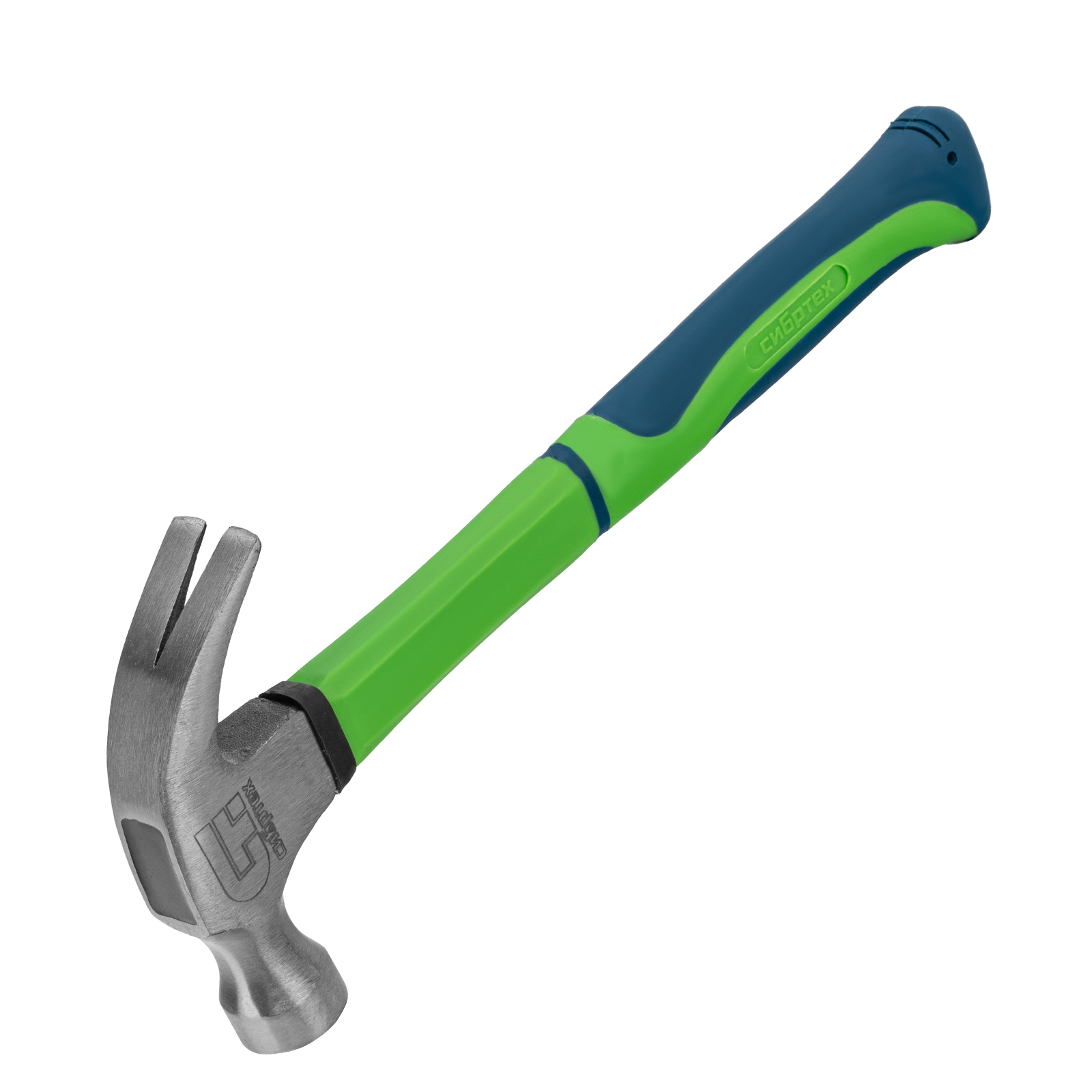 Молоток-гвоздодер, 450 г, фибергласовая обрезиненная рукоятка Сибртех (10442)