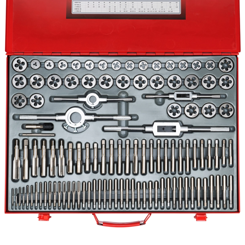 Набор метчиков и плашек М2-М18, 110 шт, металлический кейс Matrix (773110)