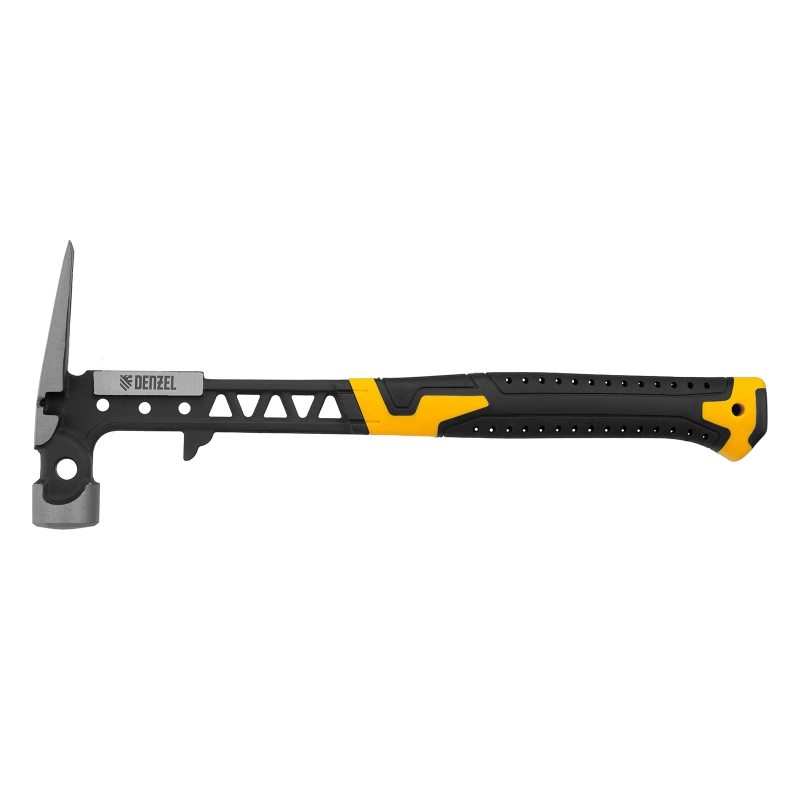 Молоток строительный 450 г, цельнокованый,боек с магнитом, двухкомп. обрезин. рук-ка Denzel (10468)