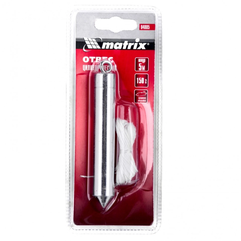 Отвес цилиндрический, 150 г, шнур 5 м Matrix (84885)