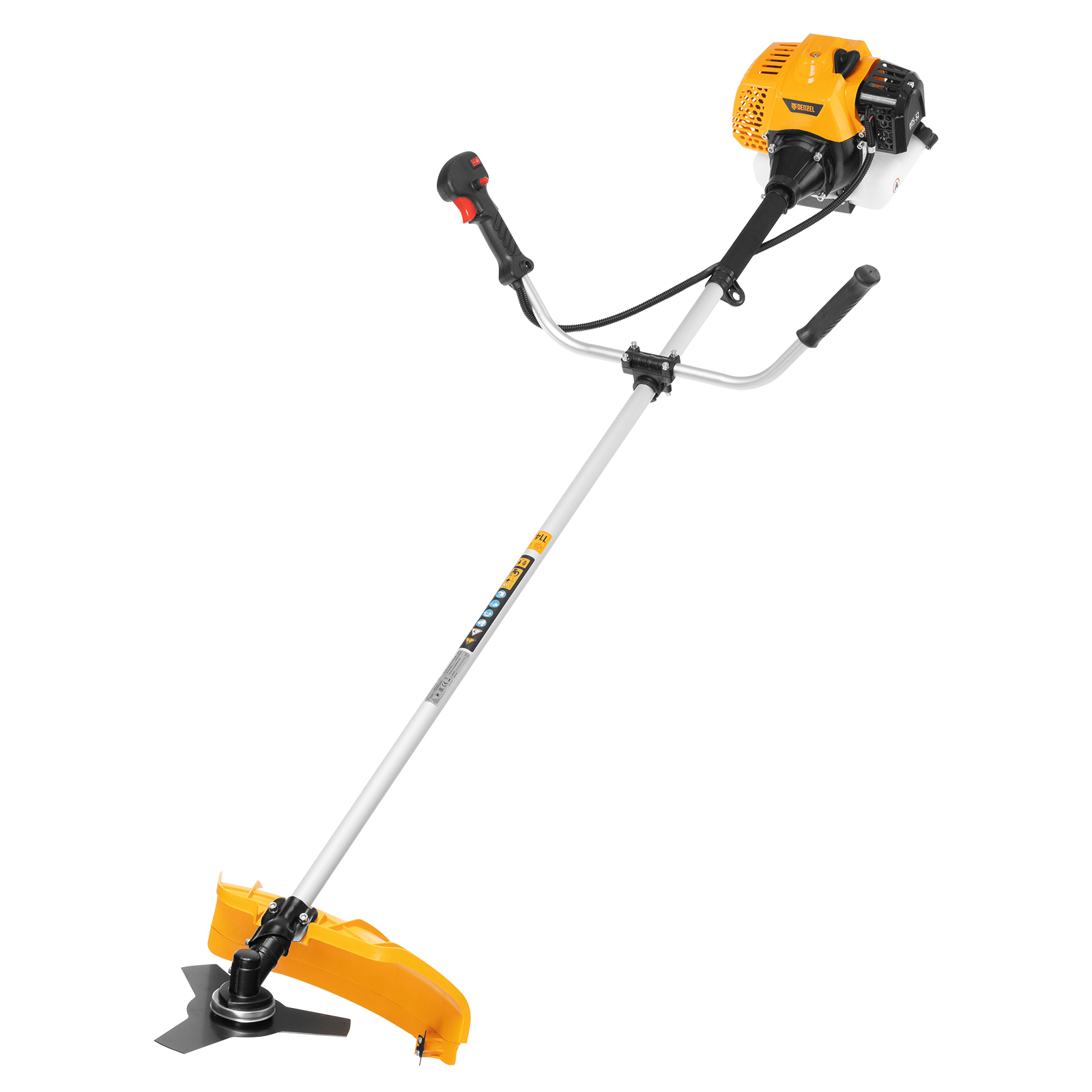 Триммер бензиновый DTS-52, 52 см3, неразъемная штанга, состоит из 2 частей Denzel (962155)