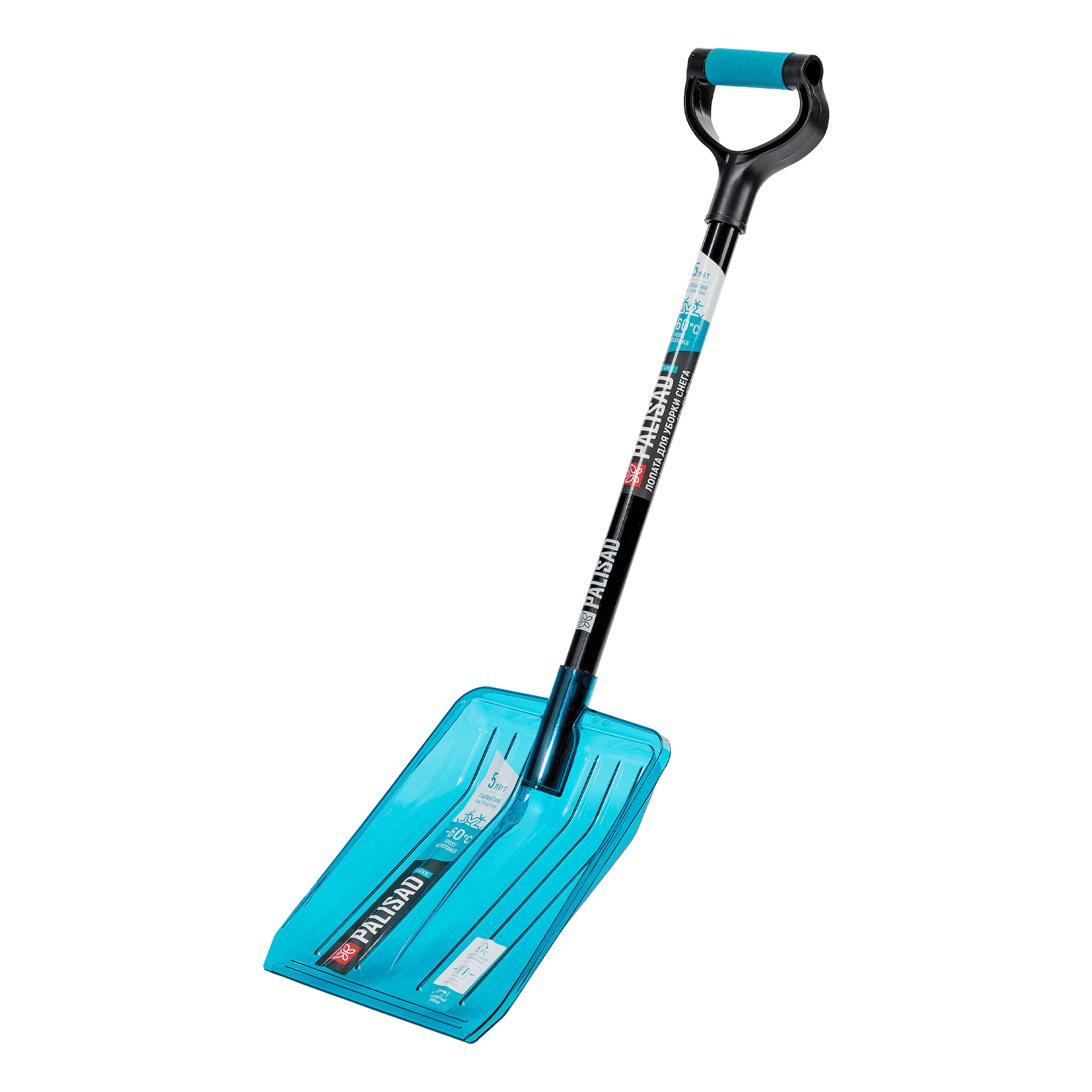 Лопата для уборки снега, поликарбонат, 260х310х870 мм, стальной черенок, LUXE Palisad (61799)