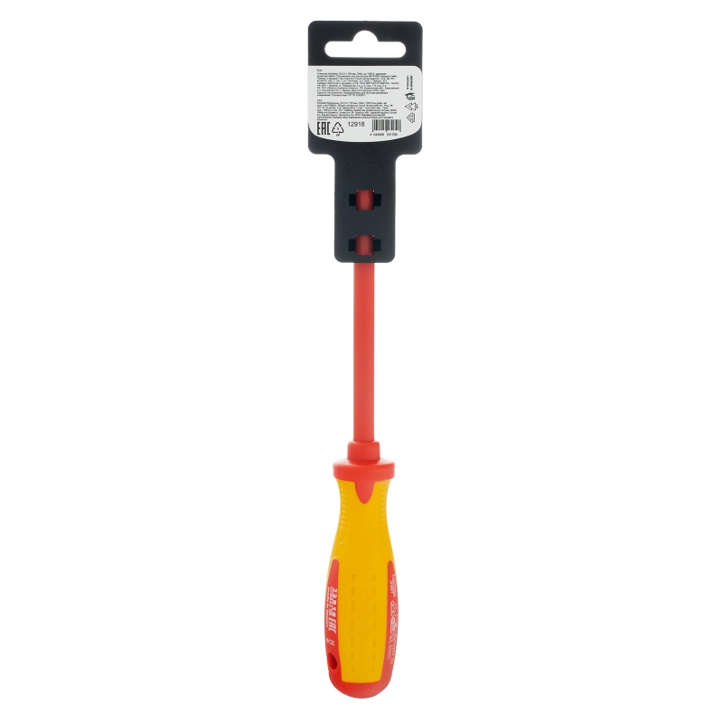 Отвертка Insulated, SL5.5 x 125 мм, CrMo, до 1000 В, двухкомпонентная рукоятка Matrix Professional (12918)