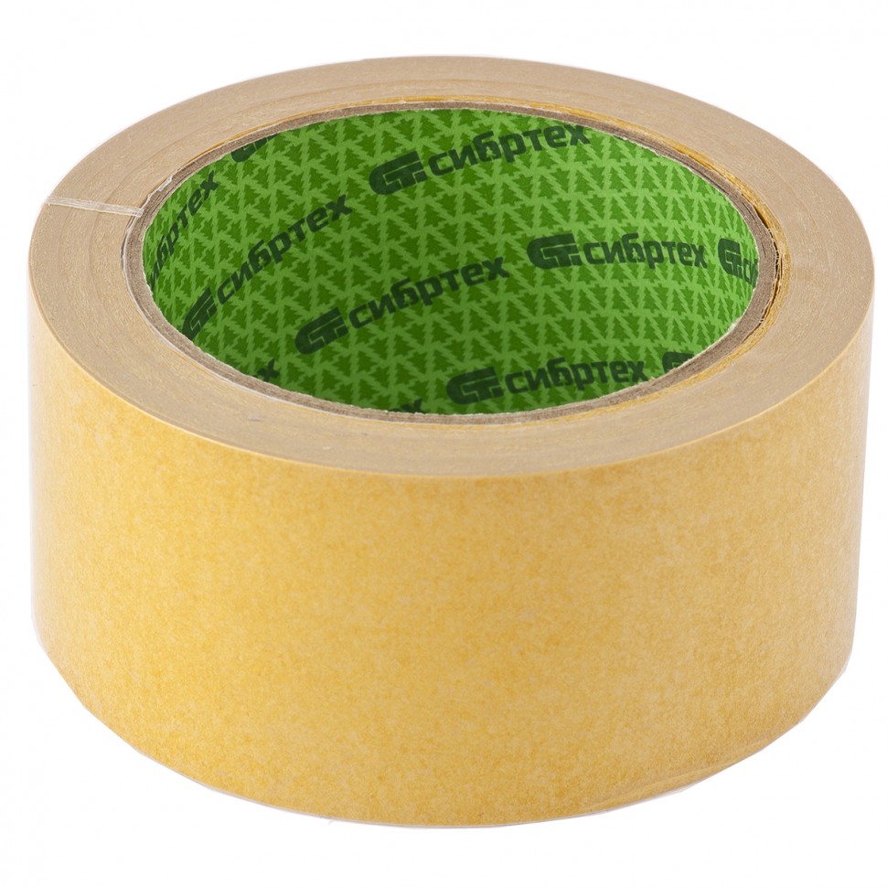 Лента клейкая двусторонняя, 50 мм х 5 м, на тканевой основе Сибртех (88711)