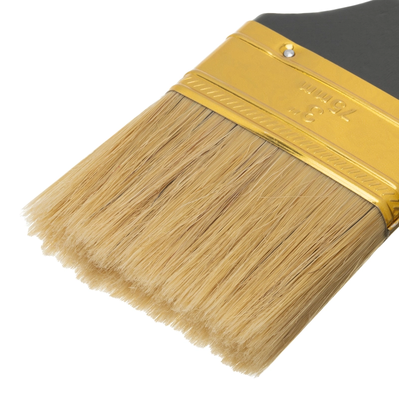 Кисть плоская "Профи" 3", натуральная щетина, деревянная ручка MTX (83154)