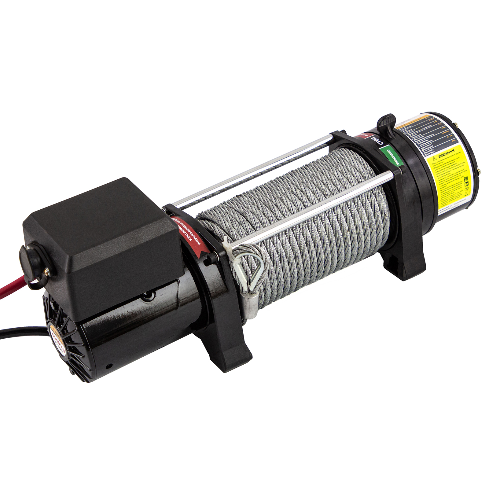 Лебедка автомобильная электрическая LB-4000, 4.5 т, 3.7 кВт, 12 В Denzel (52026)