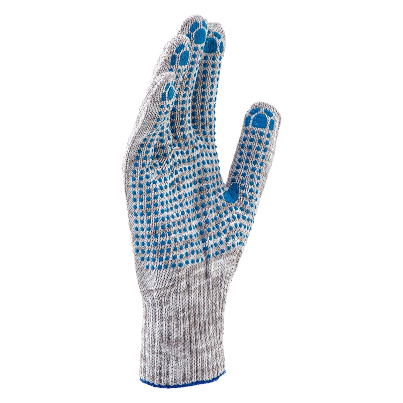 Перчатка х/б, ПВХ покрытие, "Точка", серый меланж, 10 класс (67815)