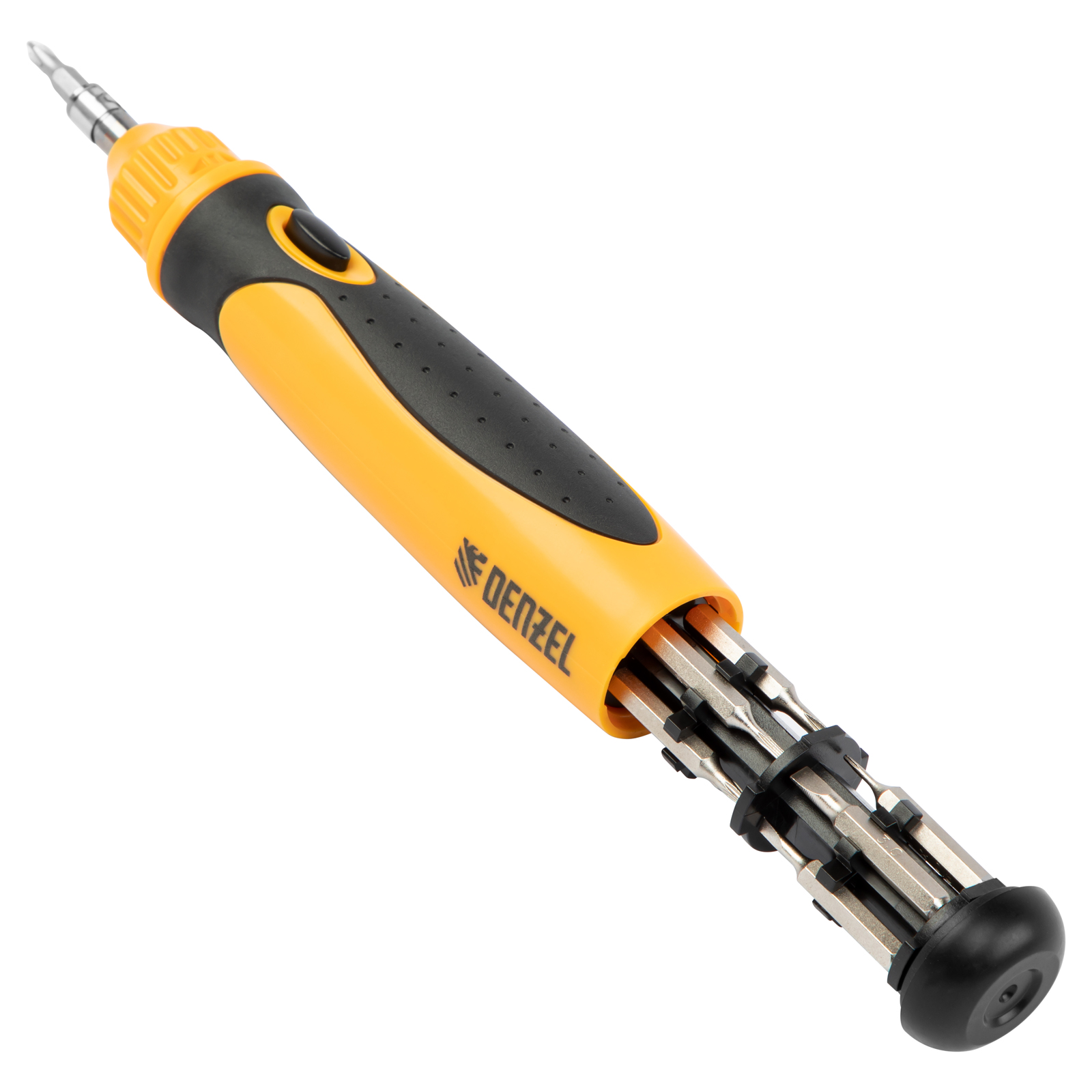 Отвертка реверсивная, механизм SmartPush mini 11 шт, CrMo Denzel (7711609)