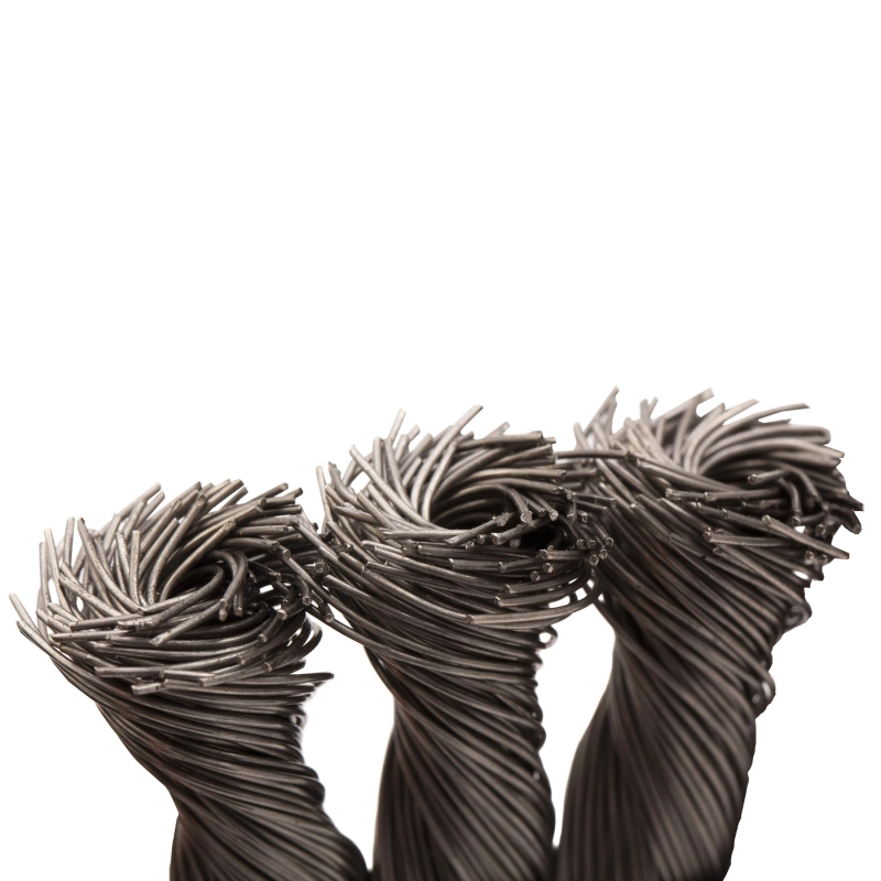 Щетка для УШМ, 150 мм, "Плоская", крученая нержавеющая проволока 0.5мм, посадка 22.2 мм Denzel (746343)