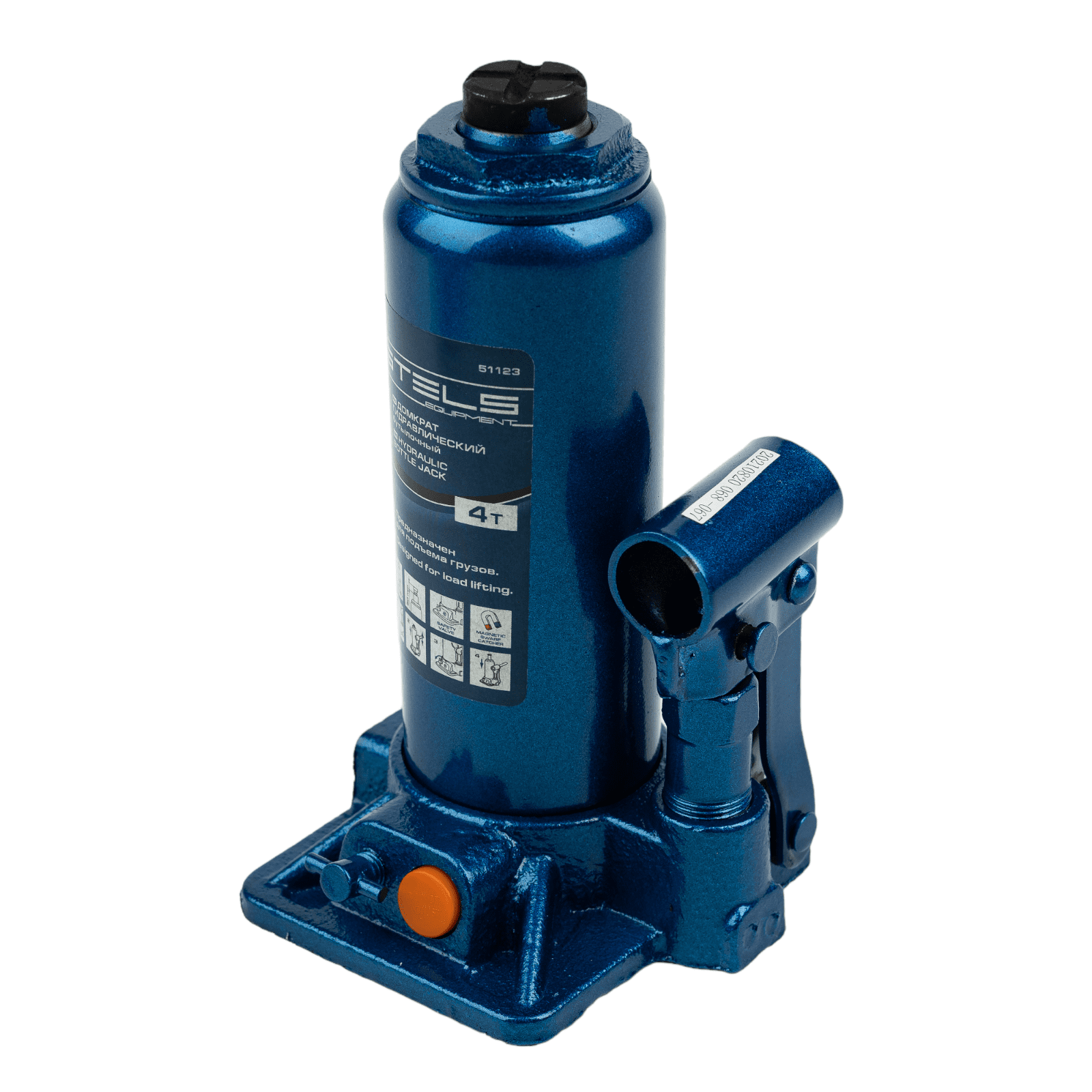 Домкрат гидравлический бутылочный, 4 т, H подъема 195-380 мм, в пластиковом кейсе Stels (51123)