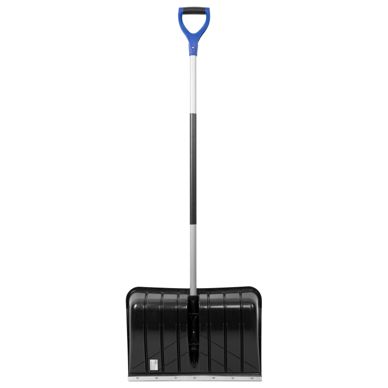 Лопата для уборки снега пластиковая, 540 х 375 х 1520 мм, стальной черенок,стальная планка, Palisad (61568)