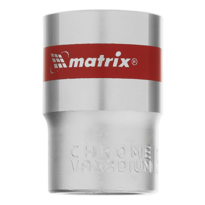 Головка торцевая, 19 мм, шестигранная, CrV, под квадрат 1/2, хромированная Matrix (13119)