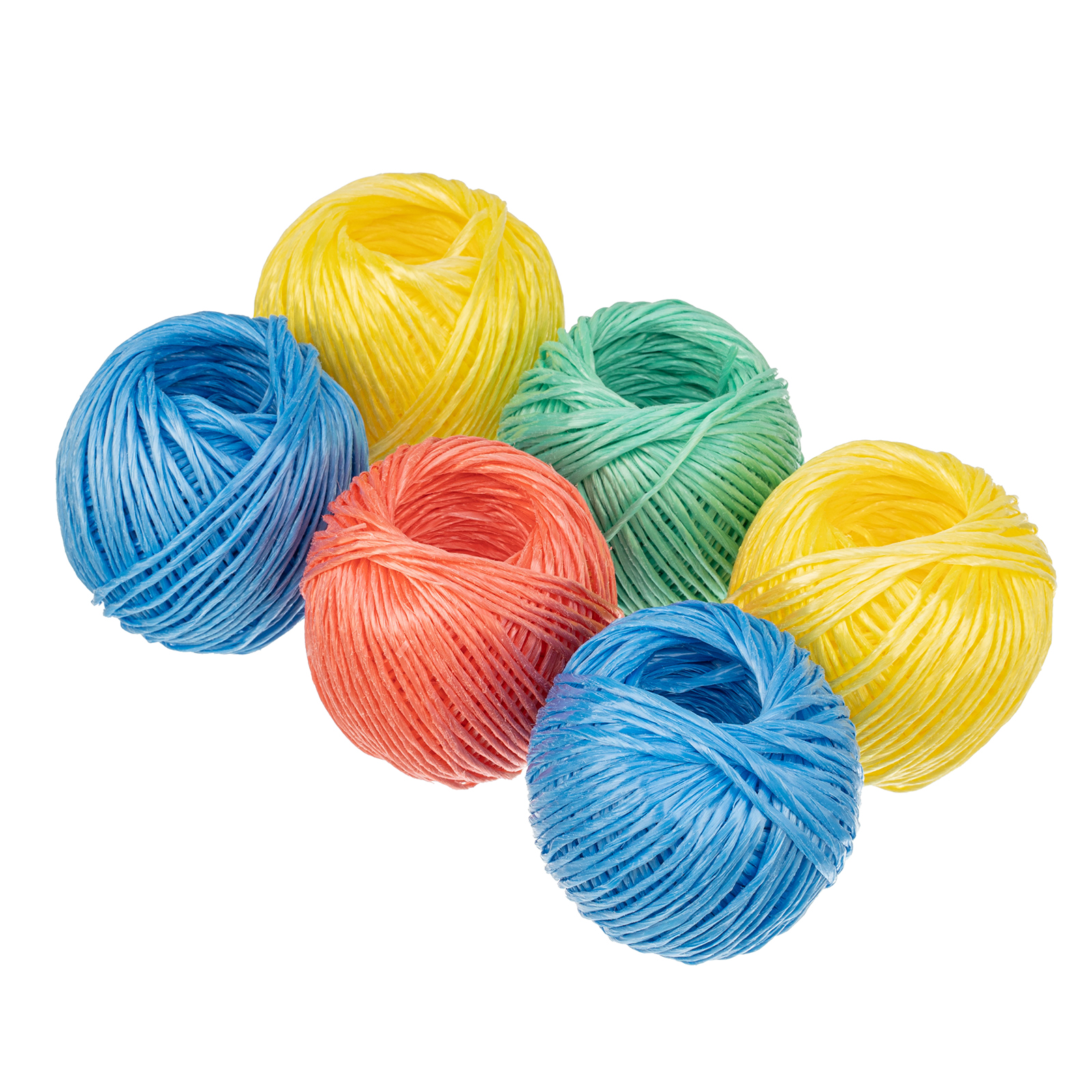 Набор шпагатов полипропиленовых, 6 шт, 2 мм, L 60 м, MIX цветов, Сибртех (93884)