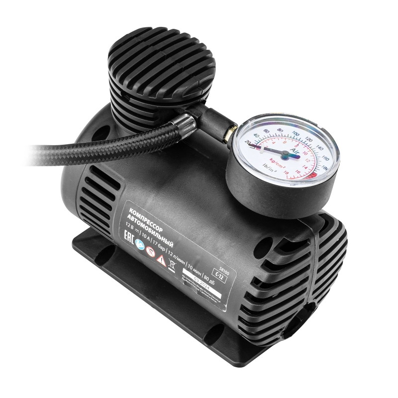 Компрессор автомобильный С-12, 12 В, 17 атм., 12 л/мин// MTX (58100)