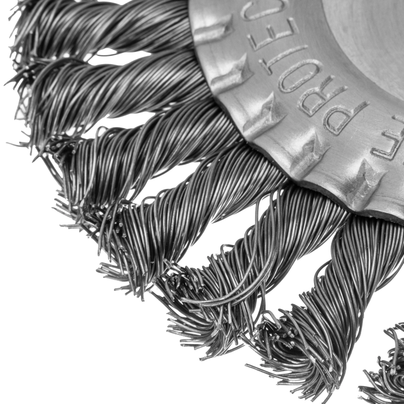 Щетка для УШМ 150 мм, посадка 22.2 мм, плоская, крученая металлическая проволока Сибртех (746347)