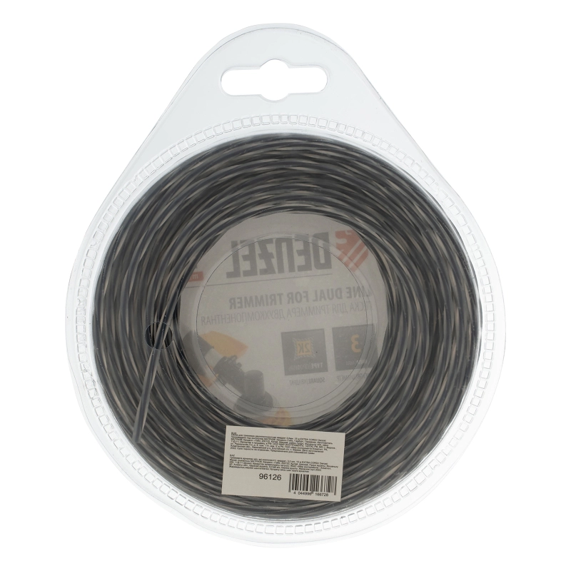 Леска для триммера двухкомпонентная, квадратная 3 мм x 15 м Extra cord Denzel (96126)