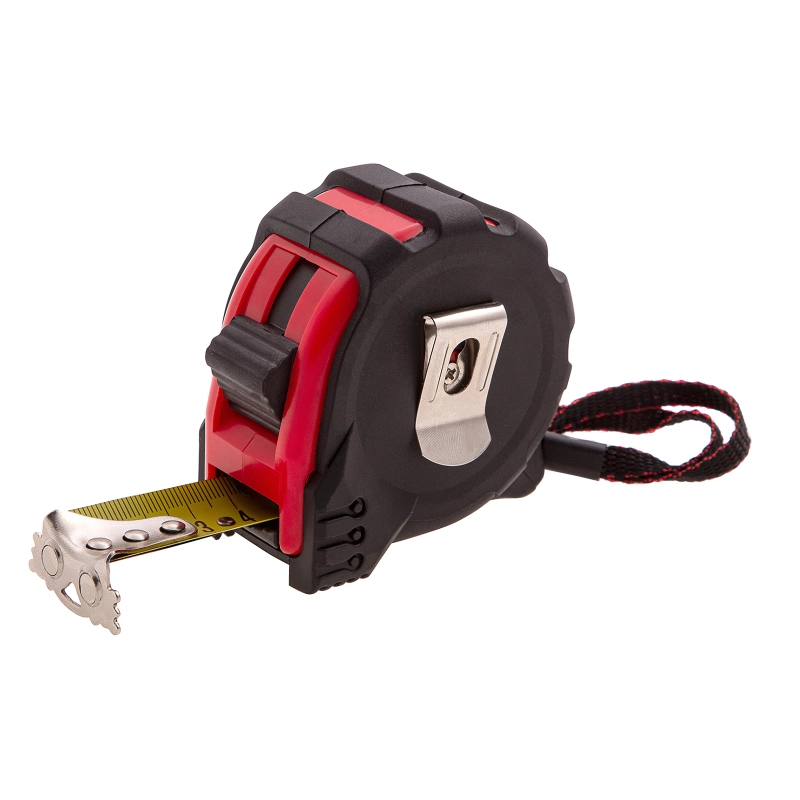 Рулетка Status Magnet 3 fixations,5 м х 25 мм,обрезиненный корпус,зацеп с магнитом Matrix (31005)