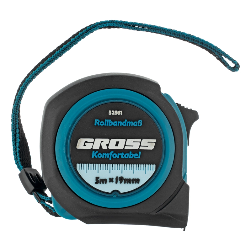 Рулетка Komfortabel 5 м х 19 мм,обрезиненный корпус Gross (32561)