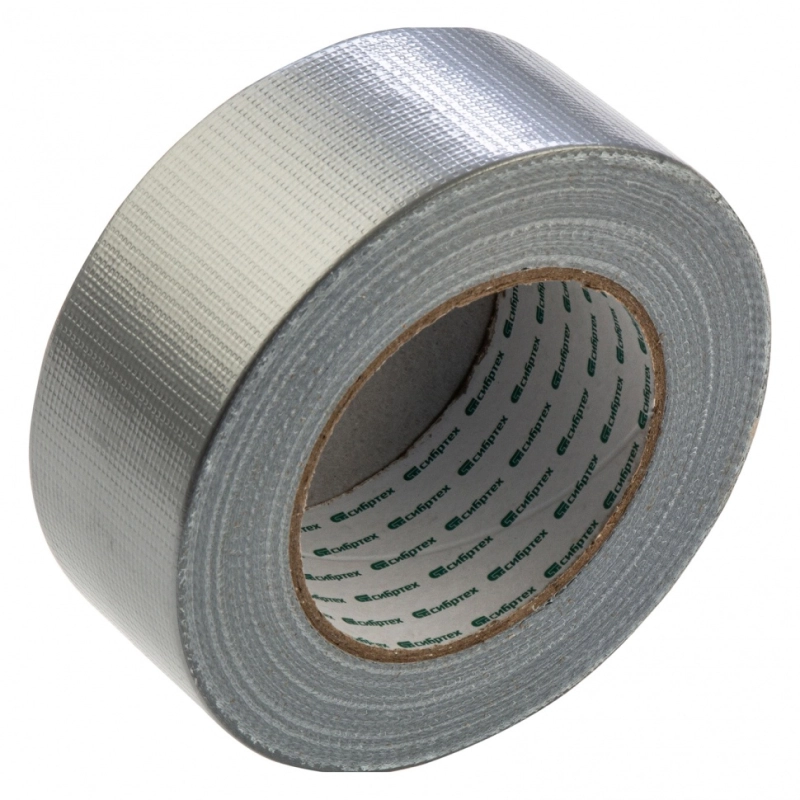 Лента клейкая армированная, 48 мм х 50 м, серебро Сибртех (888895)