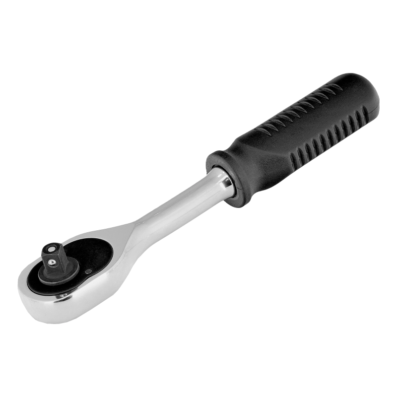 Ключ-трещотка 1/4", 45 зубьев, с быстрым сбросом, CrV, хром Сибртех (14000)