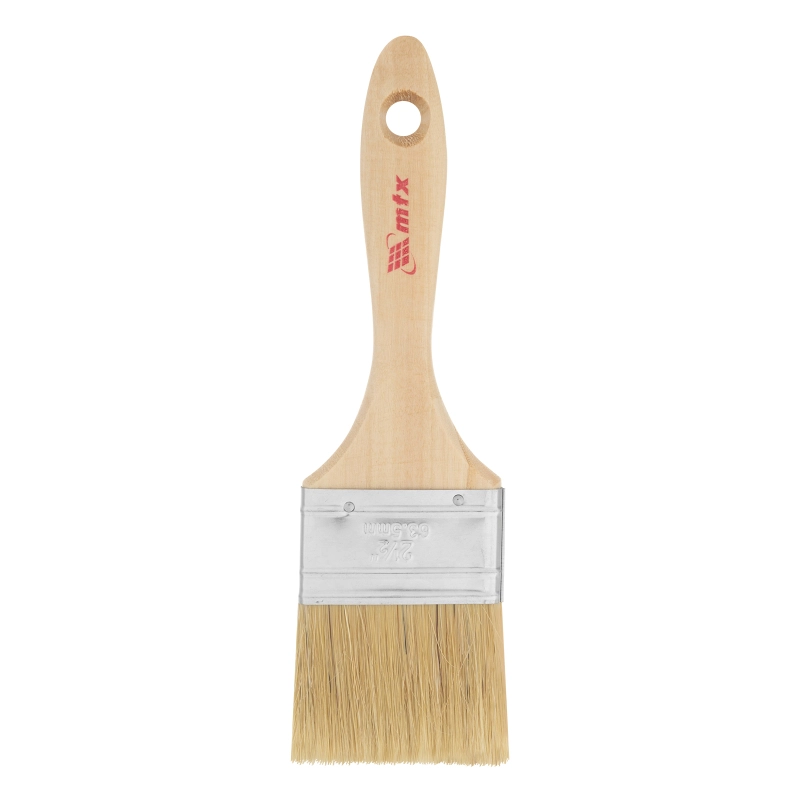 Кисть плоская "Евро" 2.5", натуральная щетина, деревянная ручка MTX (83054)