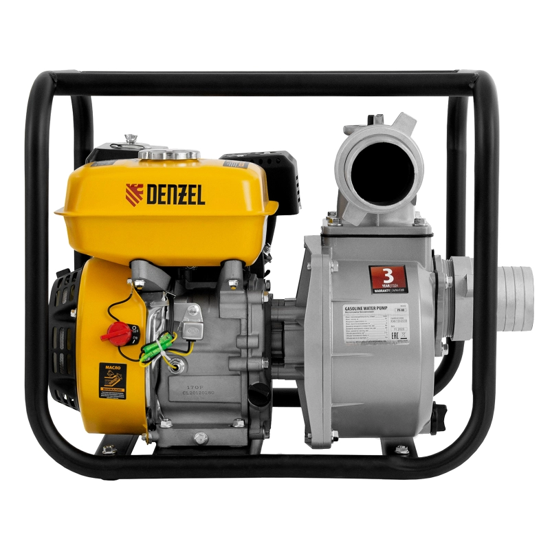 Мотопомпа бензиновая для чистой воды PX-80, 7 л.с, 3", 1000 л/мин, глубина 8 м, напор 30 м Denzel (99202)