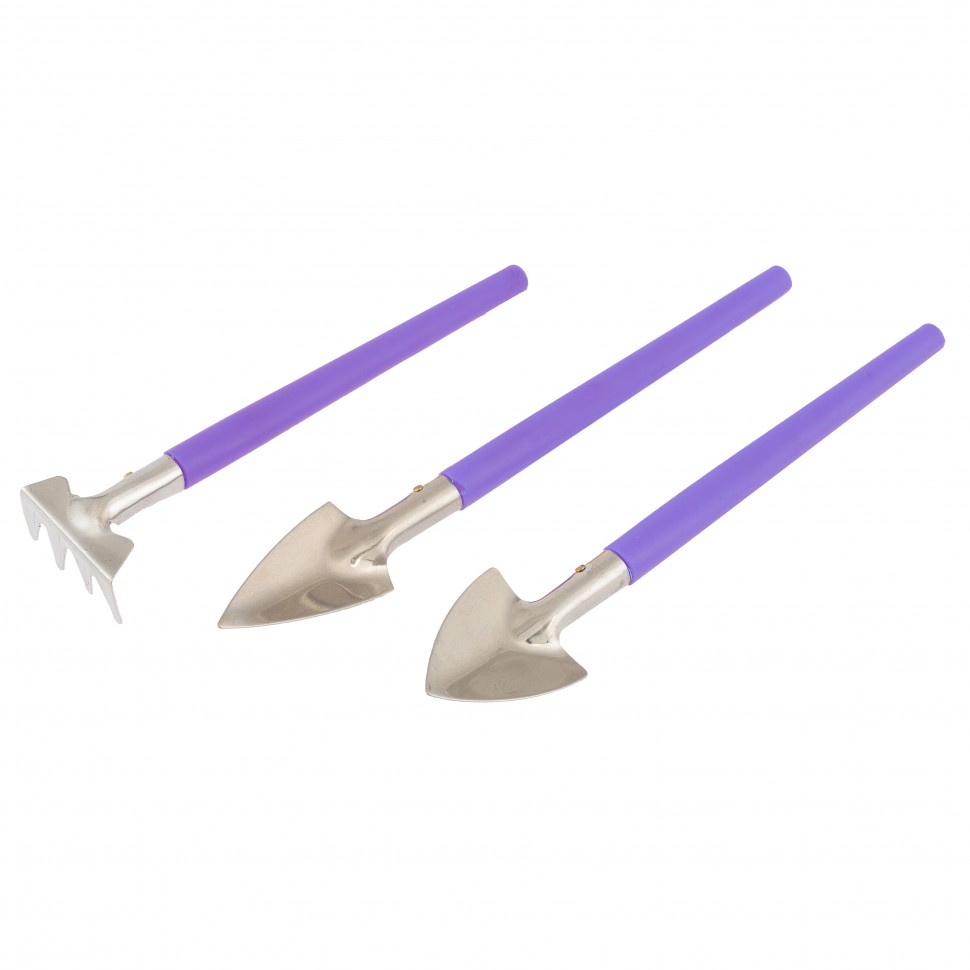 Набор по уходу за комнатными растениями, нержавеющая сталь, пластиковые рукоятки, 3 предмета, Palisad (63041)