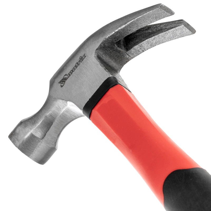 Молоток-гвоздодер optimal, 450 г, боек c магнитом, фибергласовая обрезиненная рукоятка Matrix (10454)