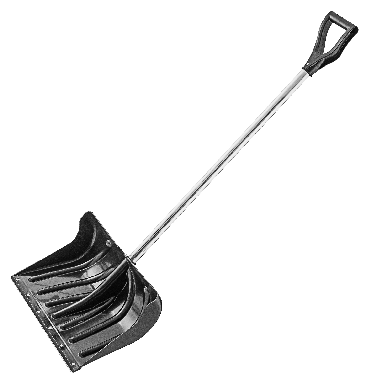 Лопата для уборки снега пластиковая, 500x330x1315 мм, алюминиевый черенок, Сибртех (61633)