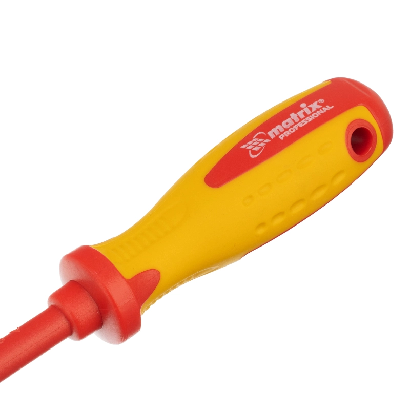 Отвертка Insulated, SL5.5 x 125 мм, CrMo, до 1000 В, двухкомпонентная рукоятка Matrix Professional (12918)