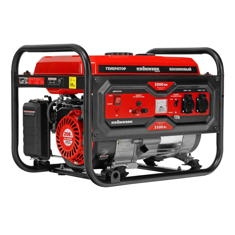 Генератор бензиновый LK-3800R, 3,8 кВт, 230В, ручной стартер Kronwerk (94522)